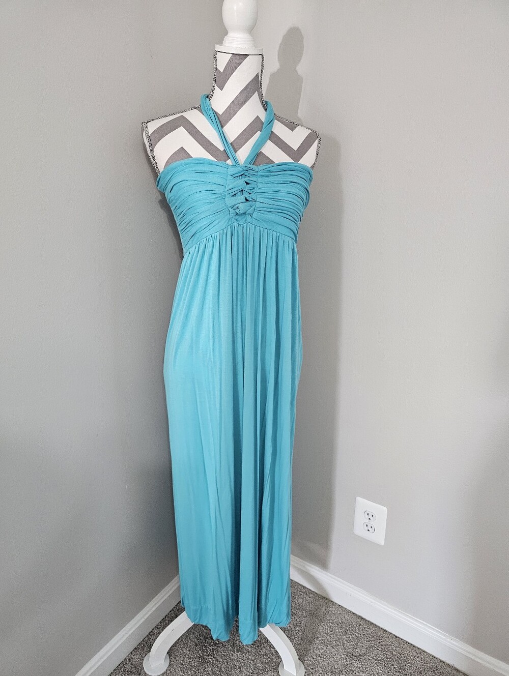 Turquoise Halter Maxi Dress